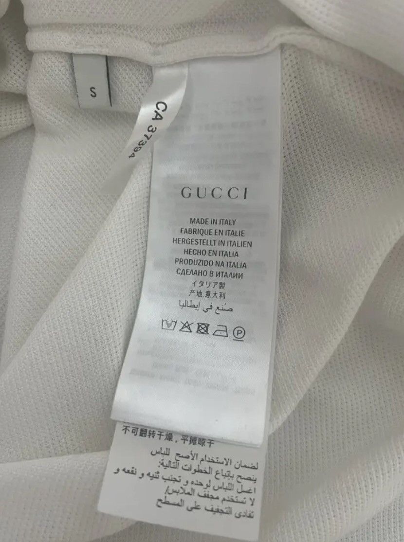 Gucci Gucci Men’s White Piquet Polo Gold Logo S.E Florence Size US S / EU 44-46 / 1 - 5 Thumbnail