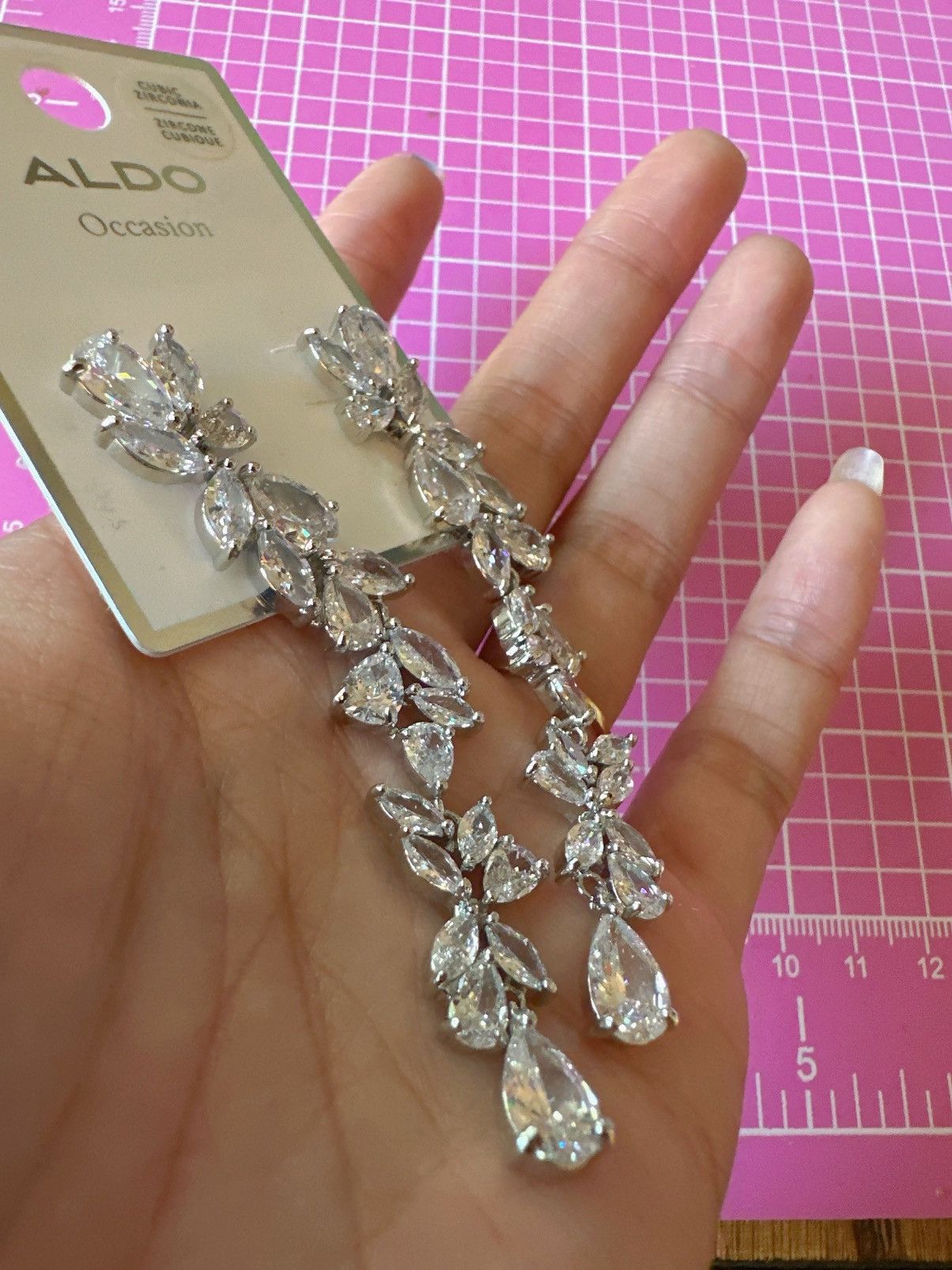 Aldo Aldo occasion earrings ZIRCONE CUBIQUE crystal tassel silver Size ONE SIZE - 2 Thumbnail