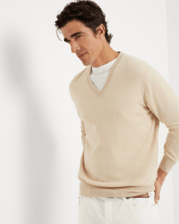 Brunello Cucinelli Cashmere Sweater in Light Beige Size US L / EU 52-54 / 3 - 1 Thumbnail