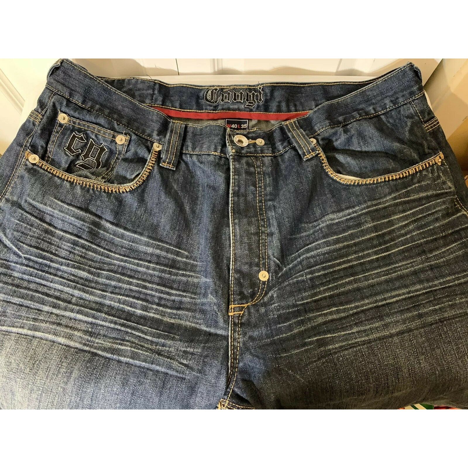Coogi Coogi Men's Blue Sz 40 x 35 5-Pocket Embroidered Jeans Urban Size US 40 / EU 56 - 7 Thumbnail