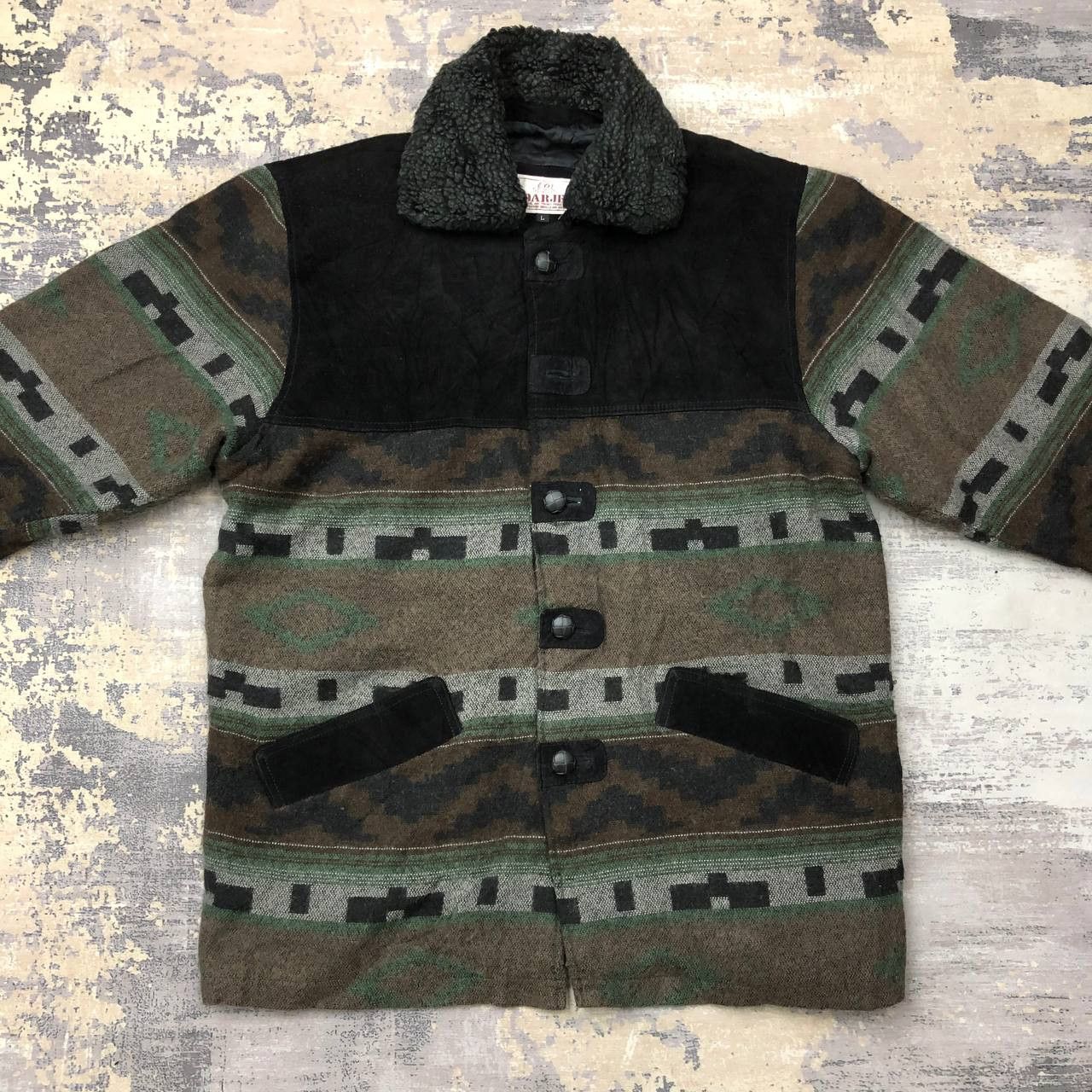 Japanese Brand × Vintage Y432 VTG JAPAN LEATHER X WOOL DARJE GRATIEY COAT Size US L / EU 52-54 / 3 - 4 Thumbnail