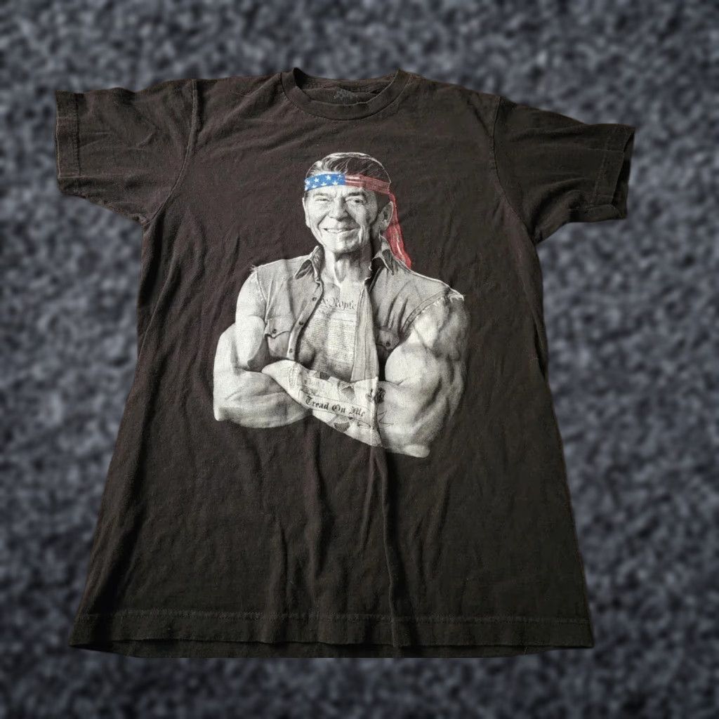 Vintage ann arbor Shirt Men M Black Ronald Reagan Tattoos Bandana Patriotic USA Size US M / EU 48-50 / 2 - 1 Thumbnail