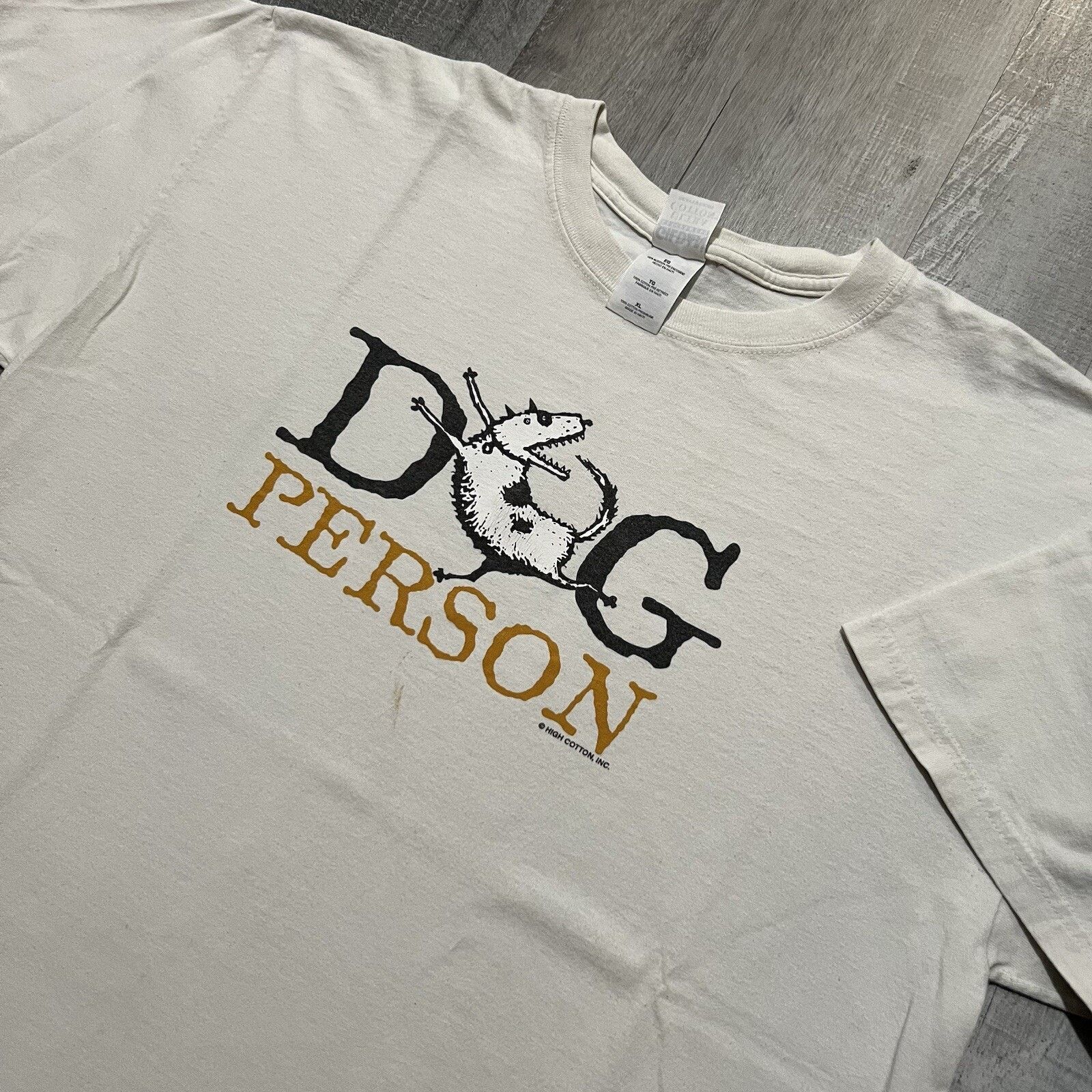 Gildan VTG Dog Person T Shirt Y2K White Animal Lover Cartoon Puppy Size US XL / EU 56 / 4 - 2 Thumbnail