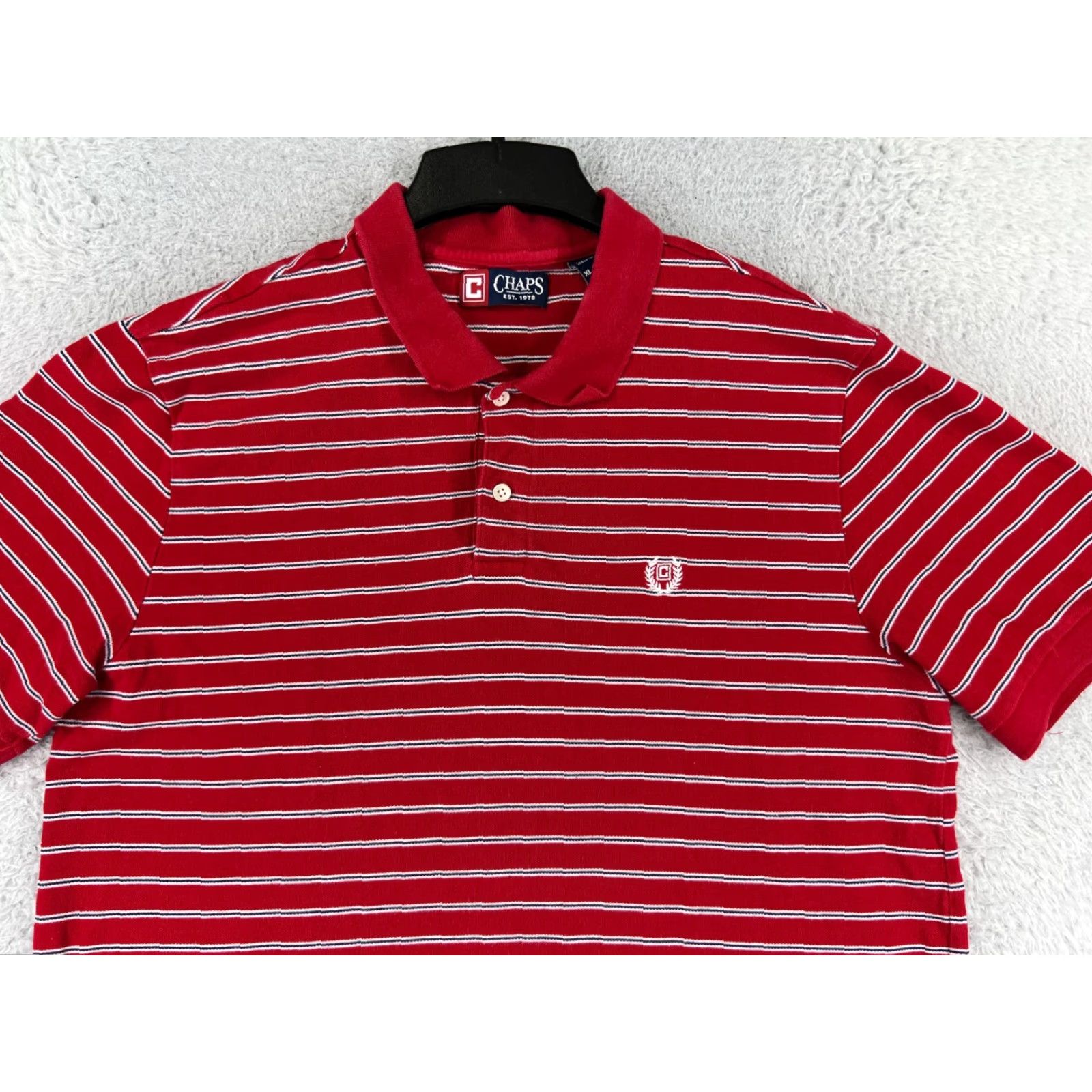 Chaps Chaps Polo Shirt Men’s Large Red White Striped 100% Cotton Polo Shirt Golf Classic Size US L / EU 52-54 / 3 - 7 Thumbnail