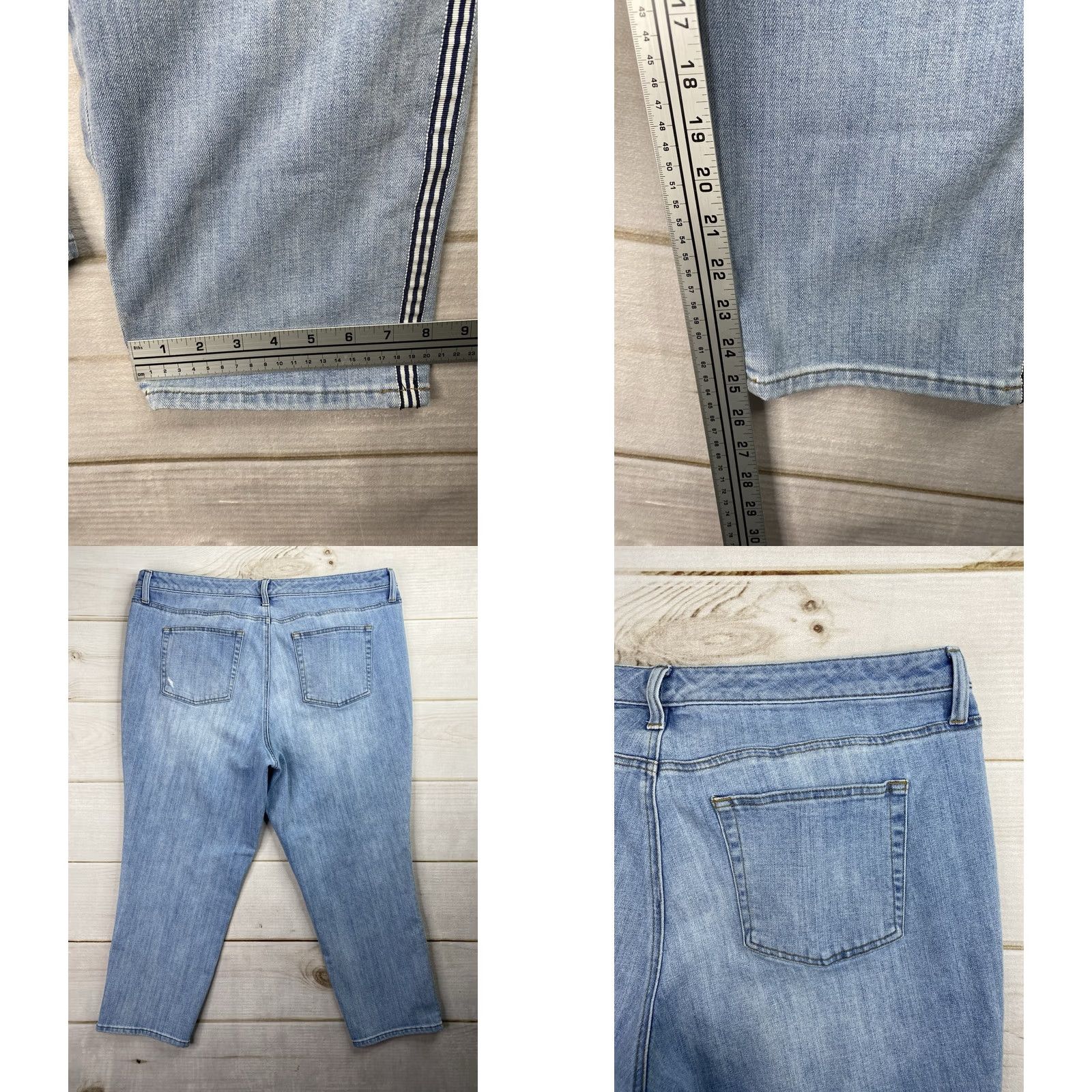 Talbots Talbots Jeans Womens 20W Blue Modern Ankle Jean High Waist Straight Light Wash Size 42" / US 20 - 8 Thumbnail