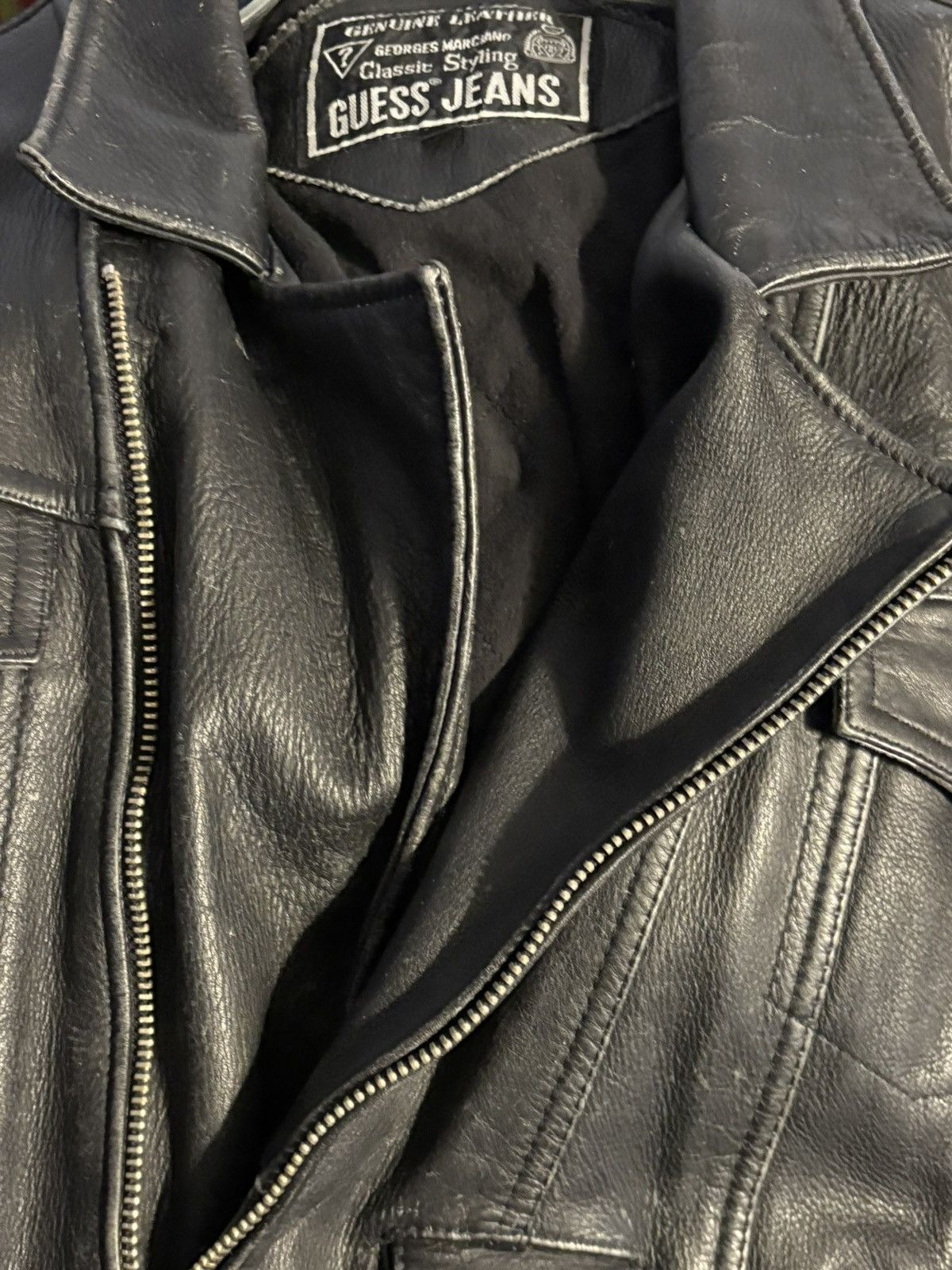 Guess Vintage Guess Marciano Genuine Leather Moto Jacket Medium Size US M / EU 48-50 / 2 - 7 Thumbnail