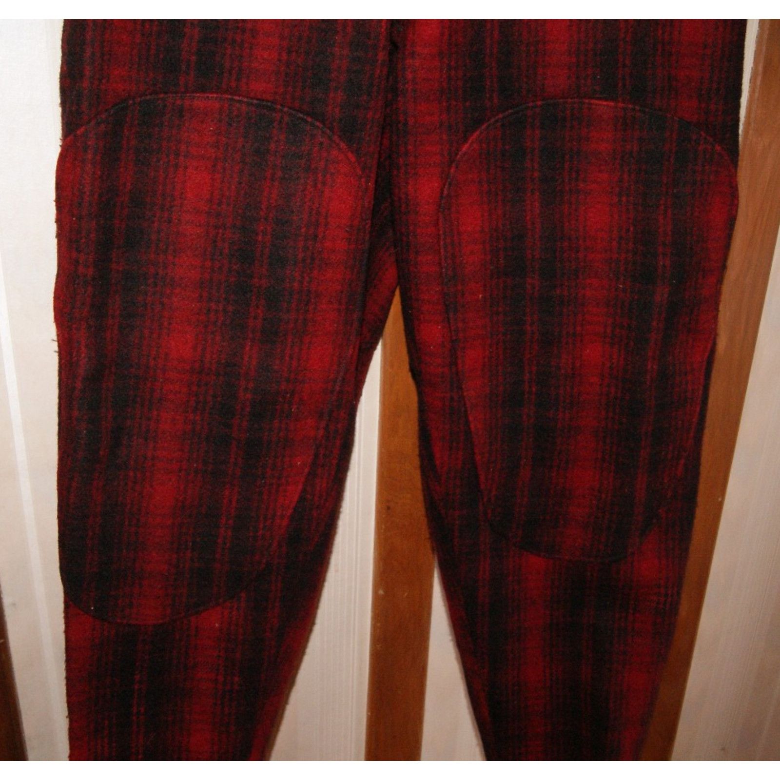 Woolrich Woolen Mills VTG Woolrich Wool Pants Mens 33x31 Red Black Double Knee Size US 33 - 4 Thumbnail