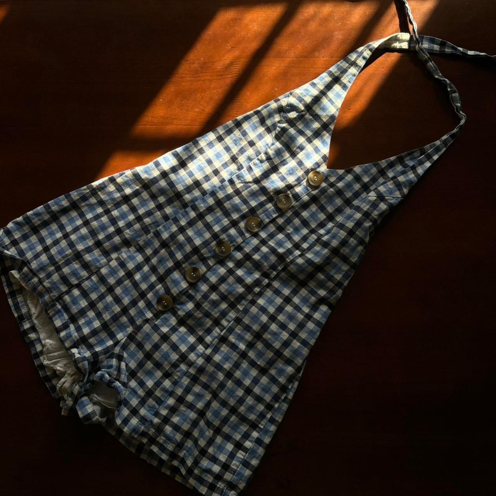 Urban Outfitters Urban Outfitters Blue Plaid Picnic Halter Romper XS Cotton Size 24" / US 00 / IT 34 - 7 Thumbnail