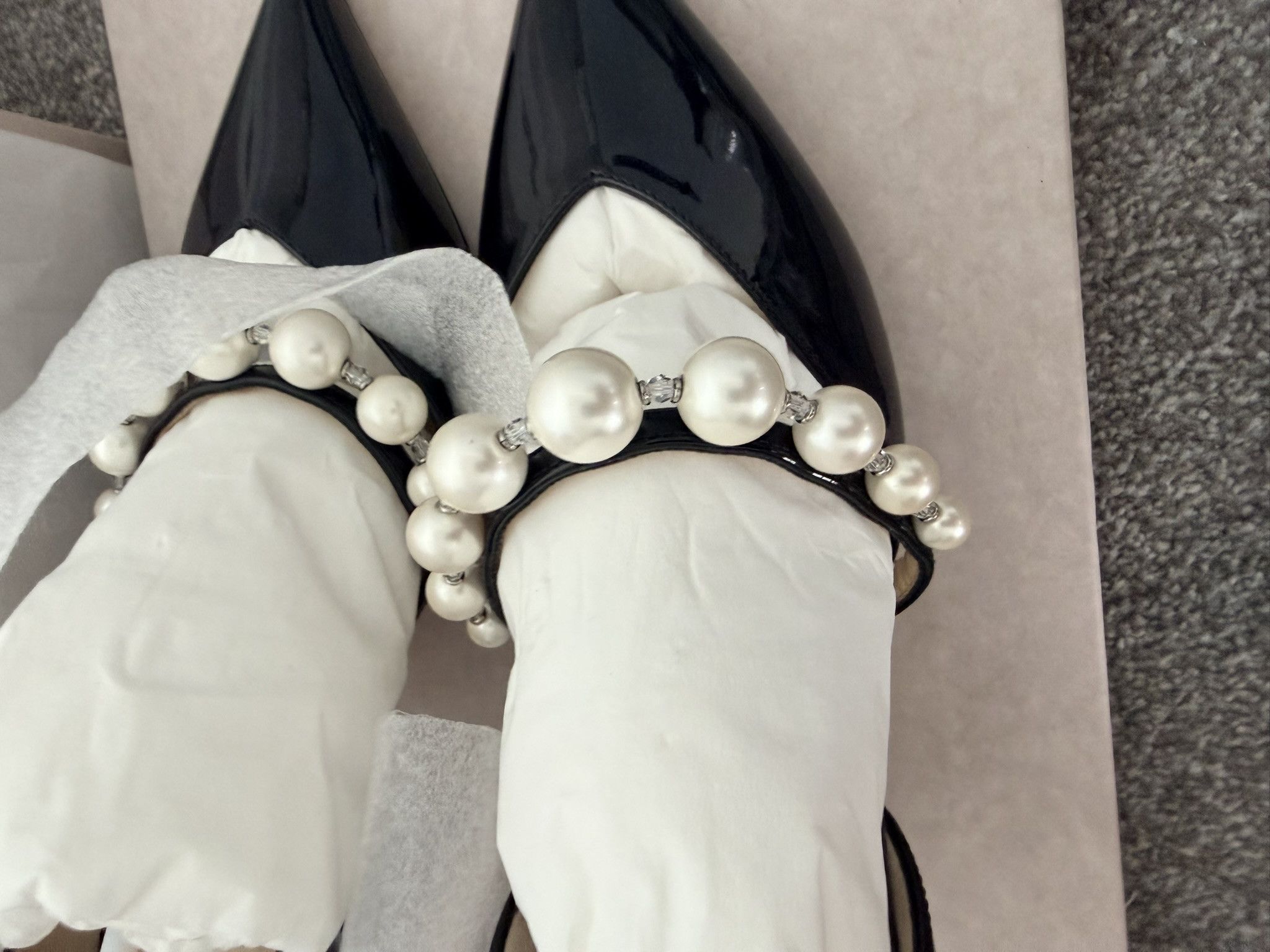 Jimmy Choo Jimmy Choo Aurelie 85 l 39 Black/ White Size US 9 / IT 39 - 7 Thumbnail