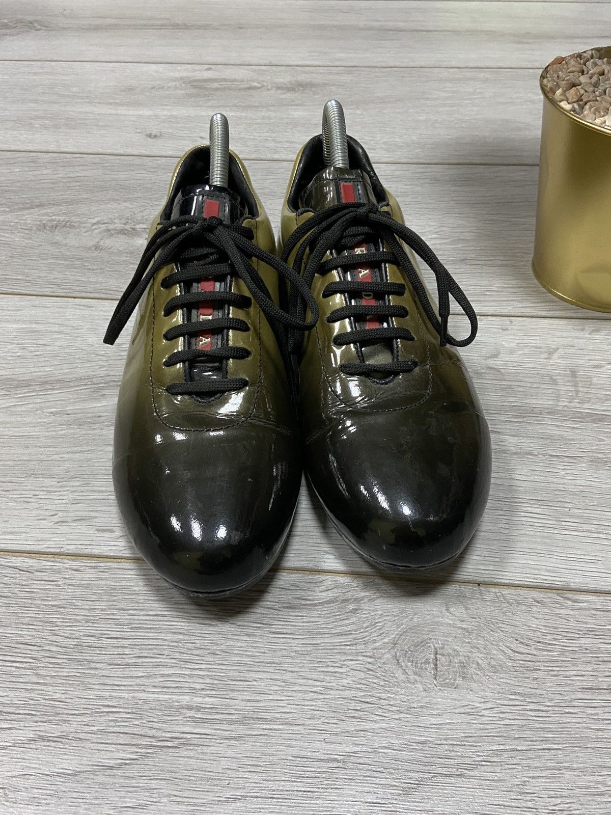 Prada Prada RARE red tab vintage lacquered sneakers logo Size US 7 / EU 40 - 2 Thumbnail