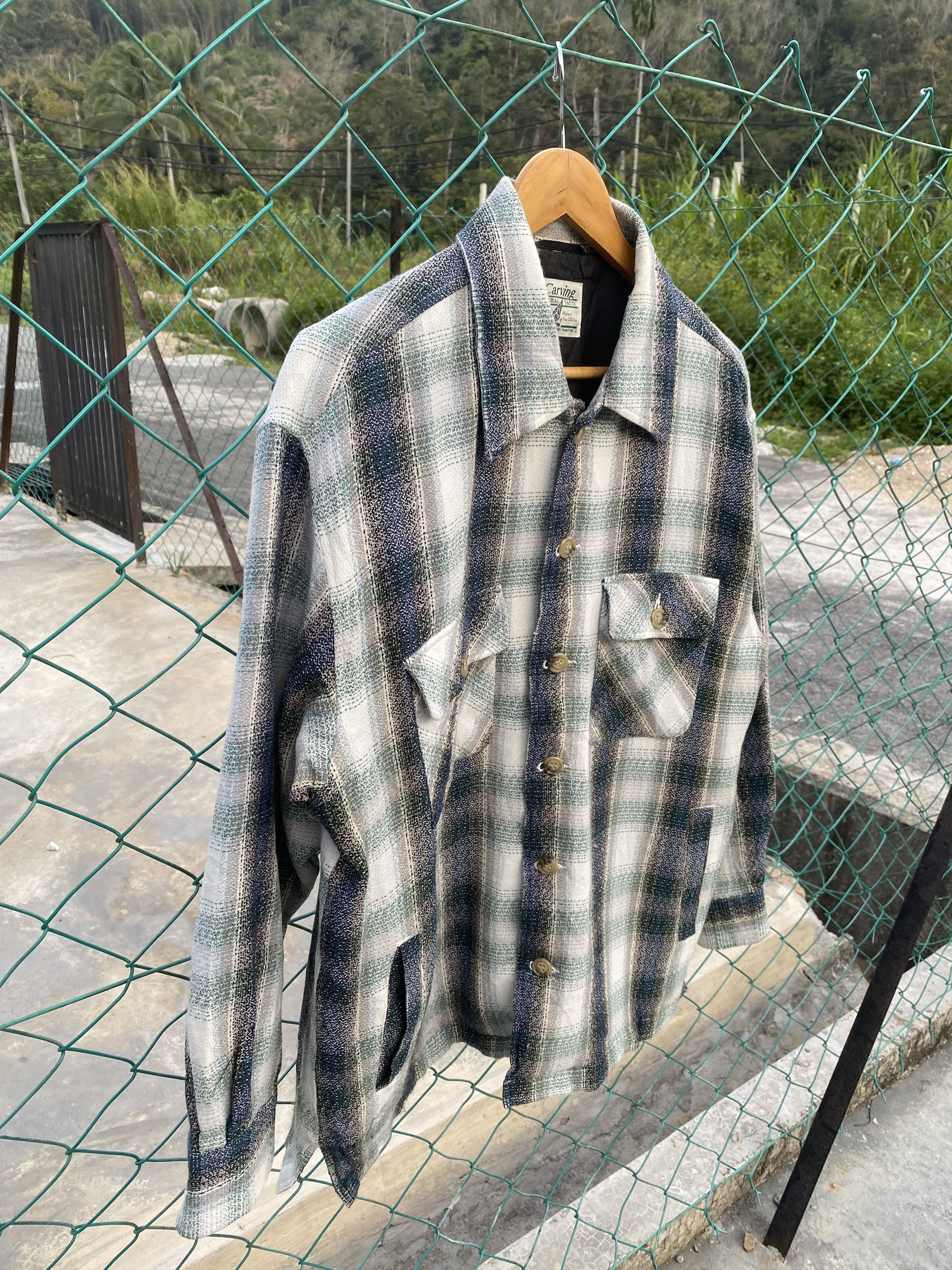 Flannel Vintage Carving green shadow plaid flannel Size US M / EU 48-50 / 2 - 5 Thumbnail