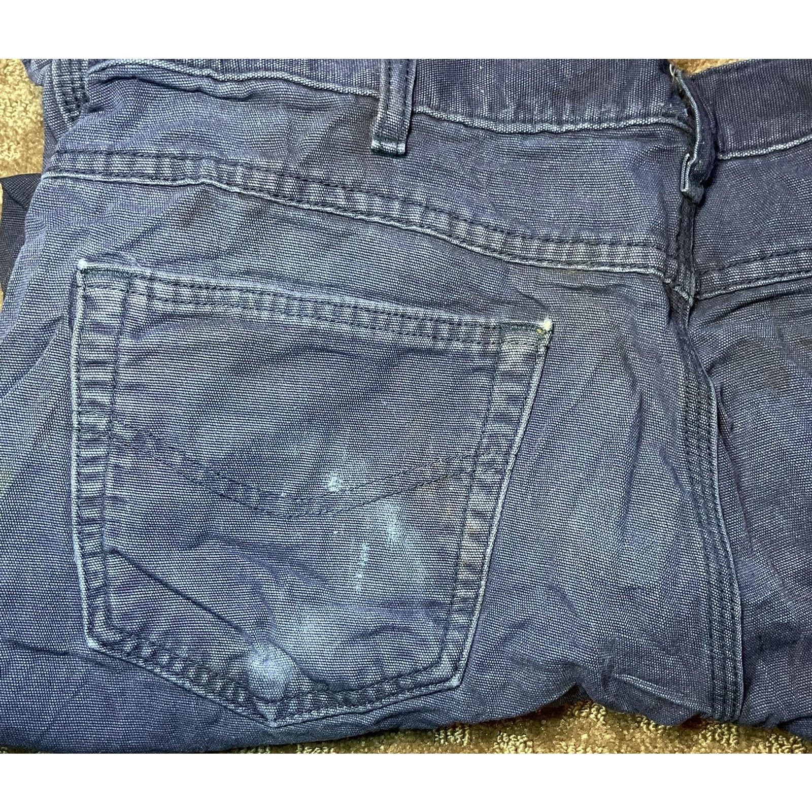 Carhartt 👖 Carhartt Men's Cotton Blend Work Pants Blue 36x32 Size US 32 / EU 48 - 5 Thumbnail