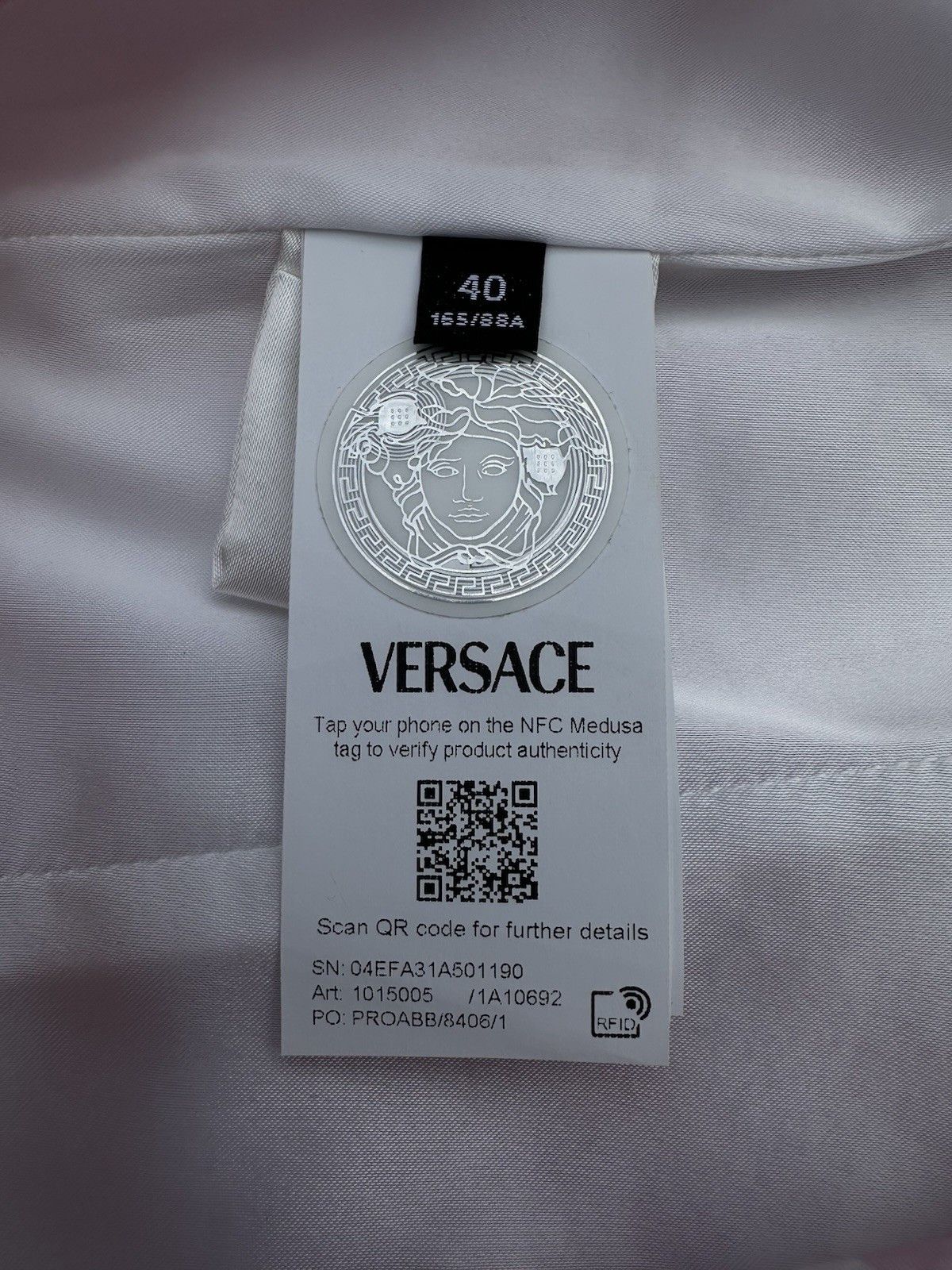 Versace Versace White And Pink Checkered Cress With Embossed Vines Size S / US 4 / IT 40 - 6 Thumbnail