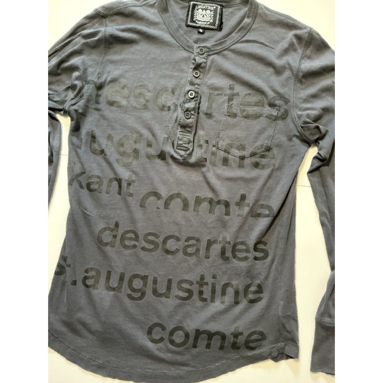 Vintage VINTAGE Libertine T-Shirt Henley Descartes Johnson Hartig Y2K Gray S Mens Shirt Size US S / EU 44-46 / 1 - 3 Thumbnail