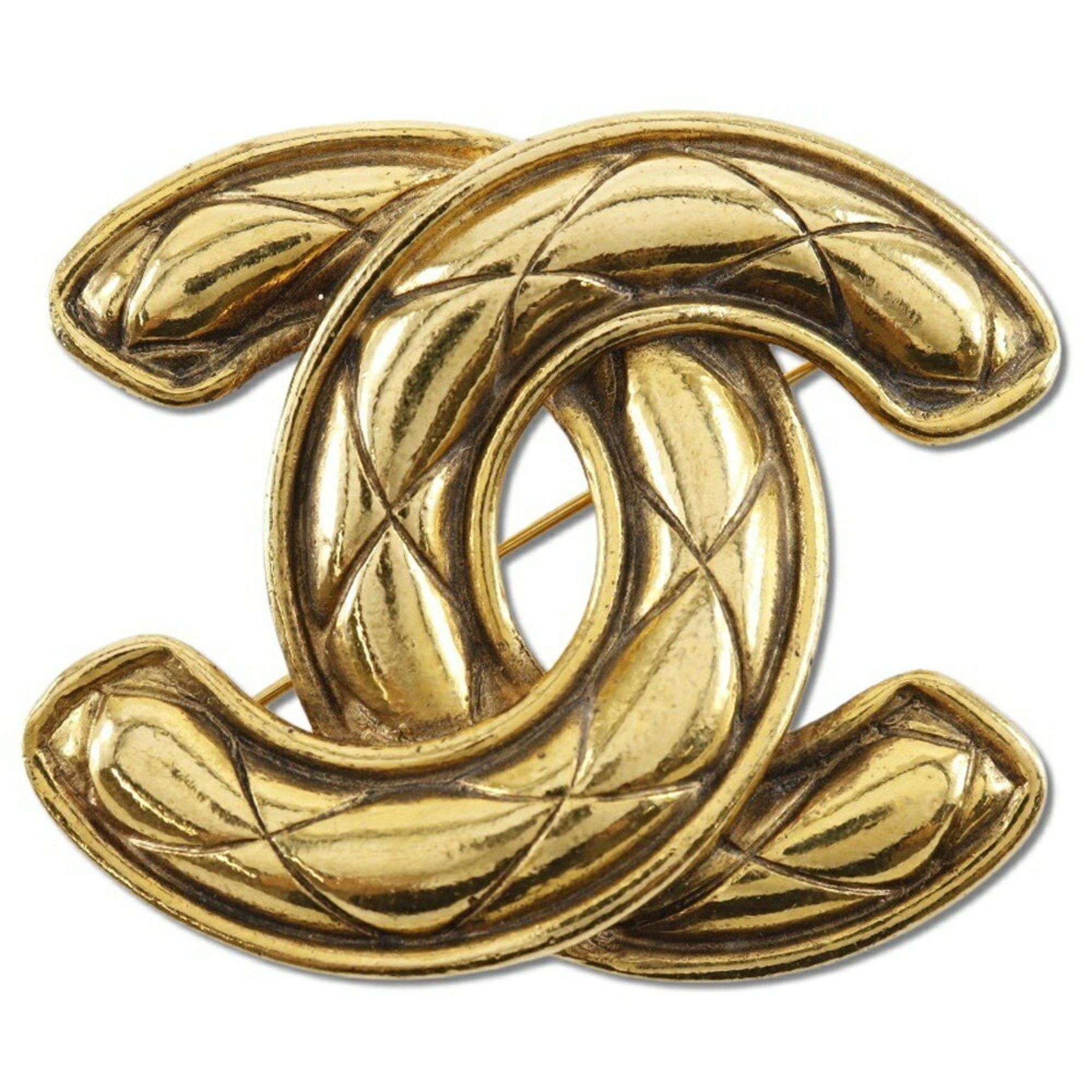 Chanel CHANEL Coco Mark Brooch, Matelasse, Gold Plated, Approx. 32.5g, COCO Mark, Women's Size ONE SIZE - 1 Thumbnail
