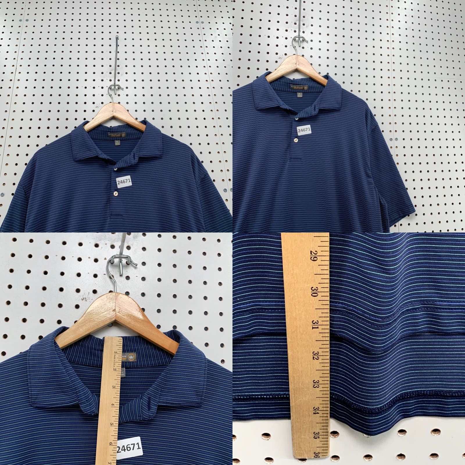 Peter Millar VINTAGE Peter Millar Summer Comfort Polo Shirt Blue White Striped Men XL Size US XL / EU 56 / 4 - 8 Thumbnail