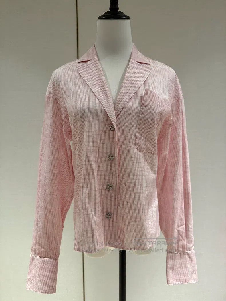 Chanel Chanel 20P plaid pink diamond button shirt Size XS / US 0-2 / IT 36-38 - 1 Thumbnail