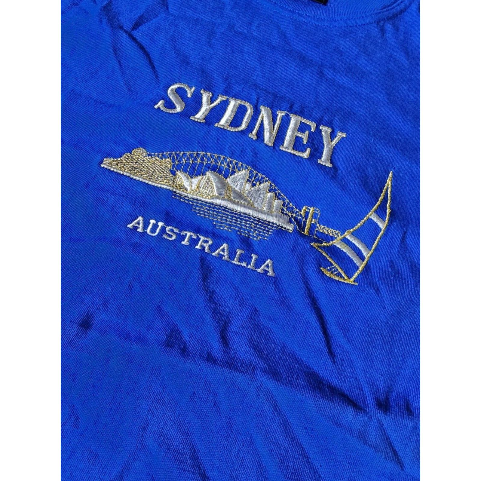 KangaROOS VINTAGE Kangaroo Embroidered Blue T Shirt Sydney Australia 90s Cotton S Mens Size US S / EU 44-46 / 1 - 2 Thumbnail