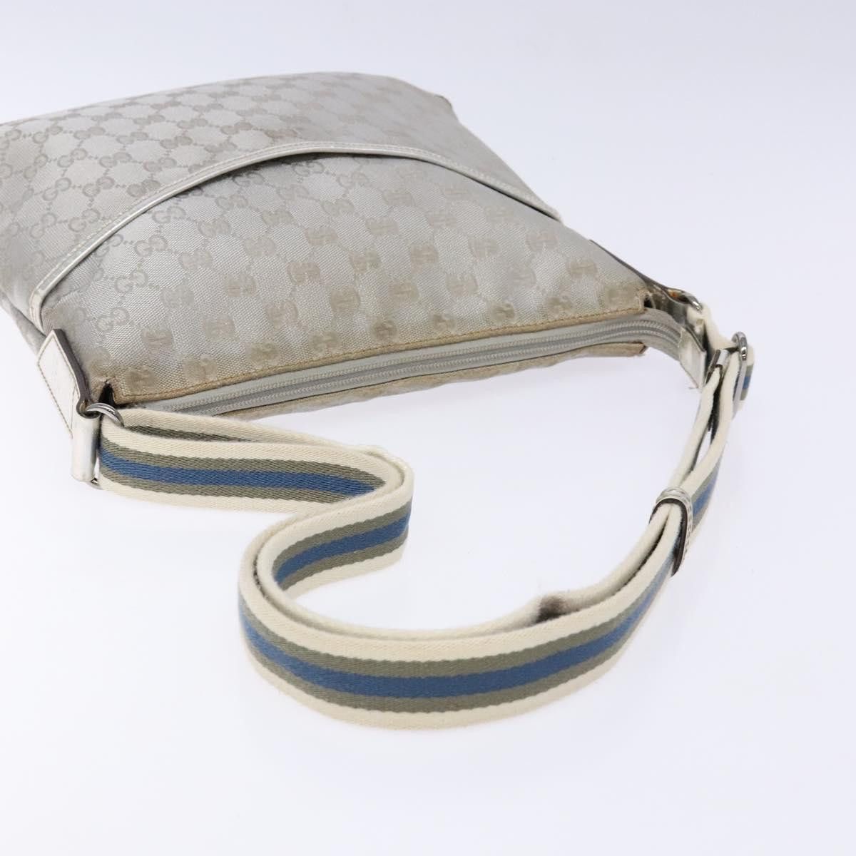 Gucci GUCCI GG Canvas Sherry Line Shoulder Bag Silver Size ONE SIZE - 7 Thumbnail