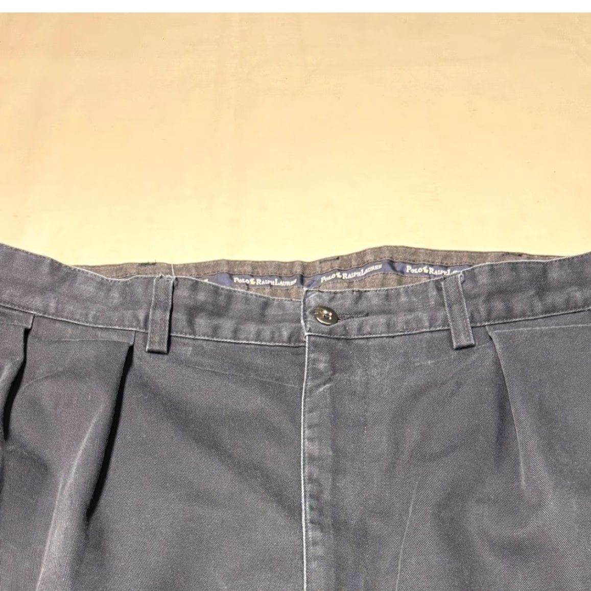 Polo Ralph Lauren VINTAGE Polo Ralph Lauren Mens Classic Fit Pleated Chinos Dark Gray 35x30 Cotton Size US S / EU 44-46 / 1 - 2 Thumbnail