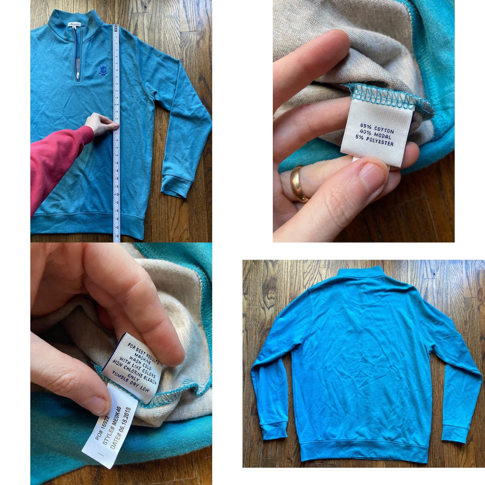 Peter Millar Peter Millar 1/4 Zip Pullover Mens Large Perth Performance Turquoise Blue Golf Shirt Size US L / EU 52-54 / 3 - 8 Thumbnail