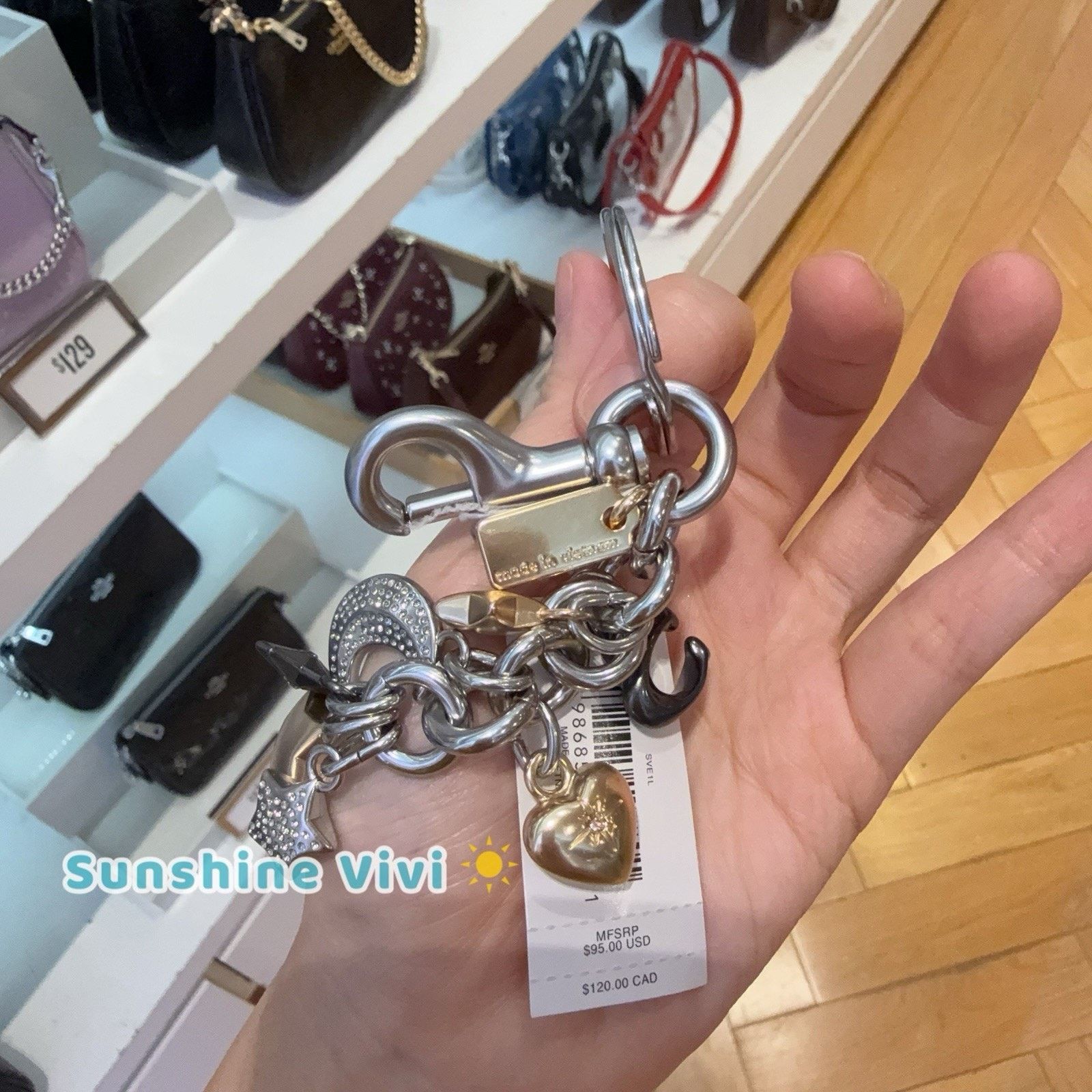 Coach NWT Coach Star Moon Cluster Bag Charm CDB59 Keychain Silver Size ONE SIZE - 5 Thumbnail