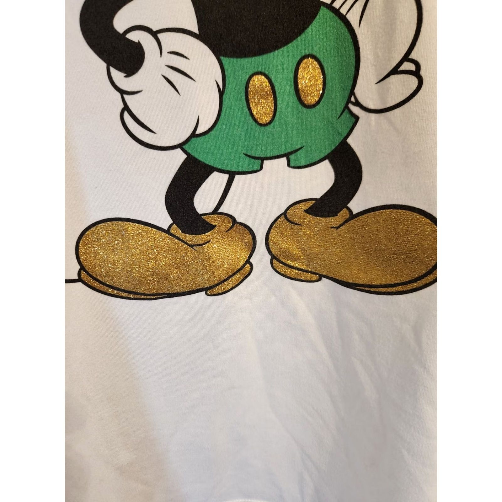 Disney Juniors Disney St. Patrick's Day Mickey Mouse 3/4 Sleeve Shirt XXL Gray Crew Neck Casual Sleeve Shirt T-Shirt Womens Boys? Size XXL / US 16-18 / IT 52-54 - 2 Thumbnail