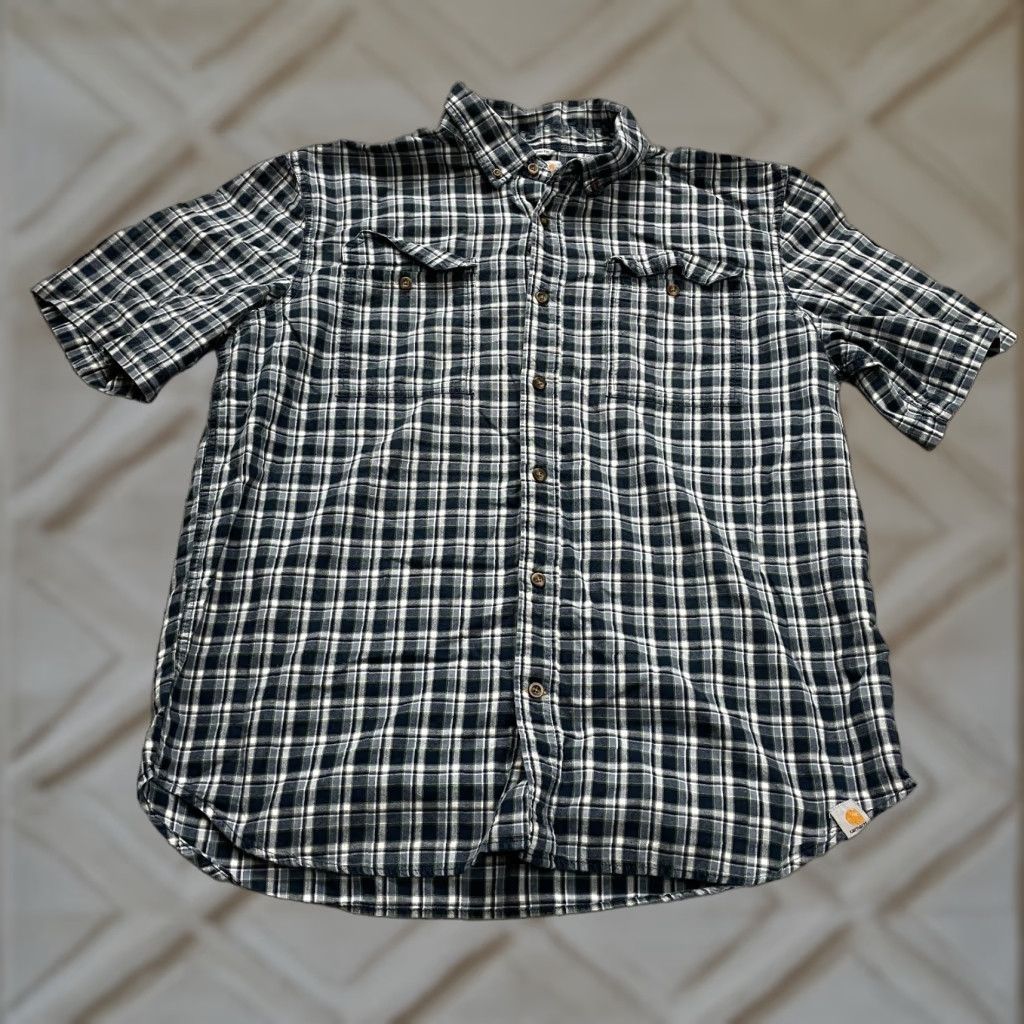 Carhartt Carhartt Flannel Shirt Mens XL Multicolor Plaid Short Sleeve Casual Top Size US XL / EU 56 / 4 - 1 Thumbnail
