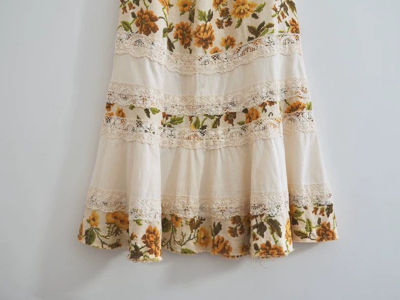Comme des Garcons Comme Des Garcons size S Golden flower lace stitching over Size 23" - 5 Thumbnail