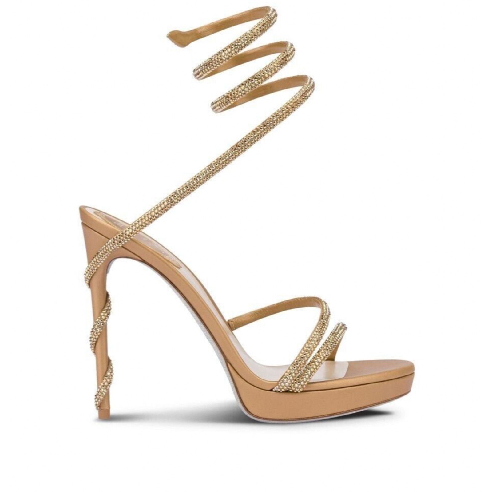 Rene Caovilla Margot 130 Crystal Platform Wrap Strap Sandal Heel Pump 41 Size US 11 / IT 41 - 1 Thumbnail