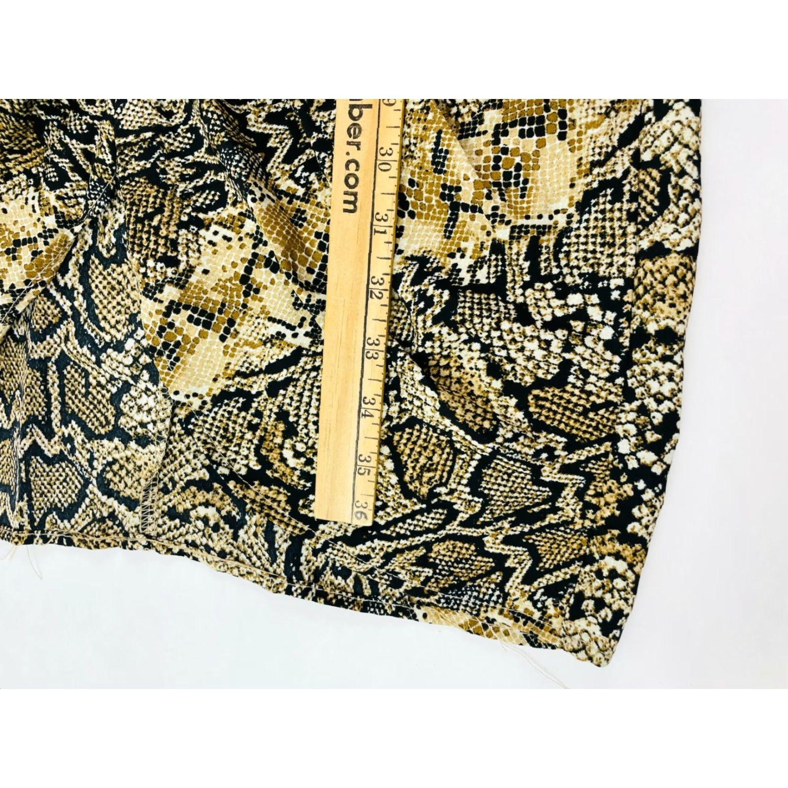 Vintage ABOUND Dress Women's Small Yellow Snake Pattern Ruched Front Knee Length Size S / US 4 / IT 40 - 7 Thumbnail
