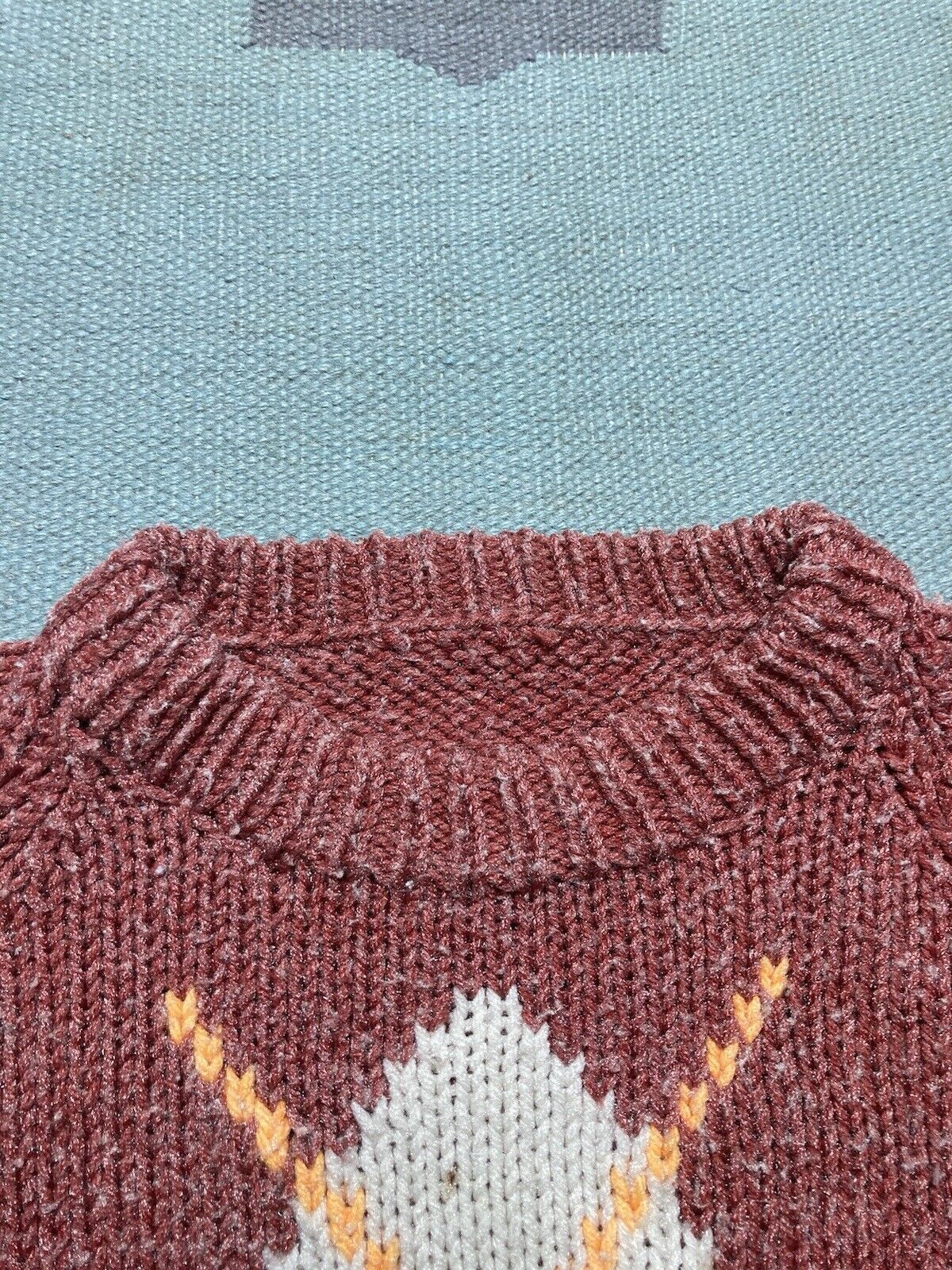 Vintage VTG hand knit sweater wool acrylic blend argyle diamonds M Size US M / EU 48-50 / 2 - 3 Thumbnail