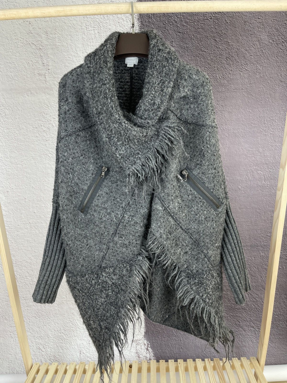 Transit × Transit Uomo Transit Par-Such 100 grey wool alpaca cape coat poncho sz 2 Size M / US 6-8 / IT 42-44 - 1 Thumbnail