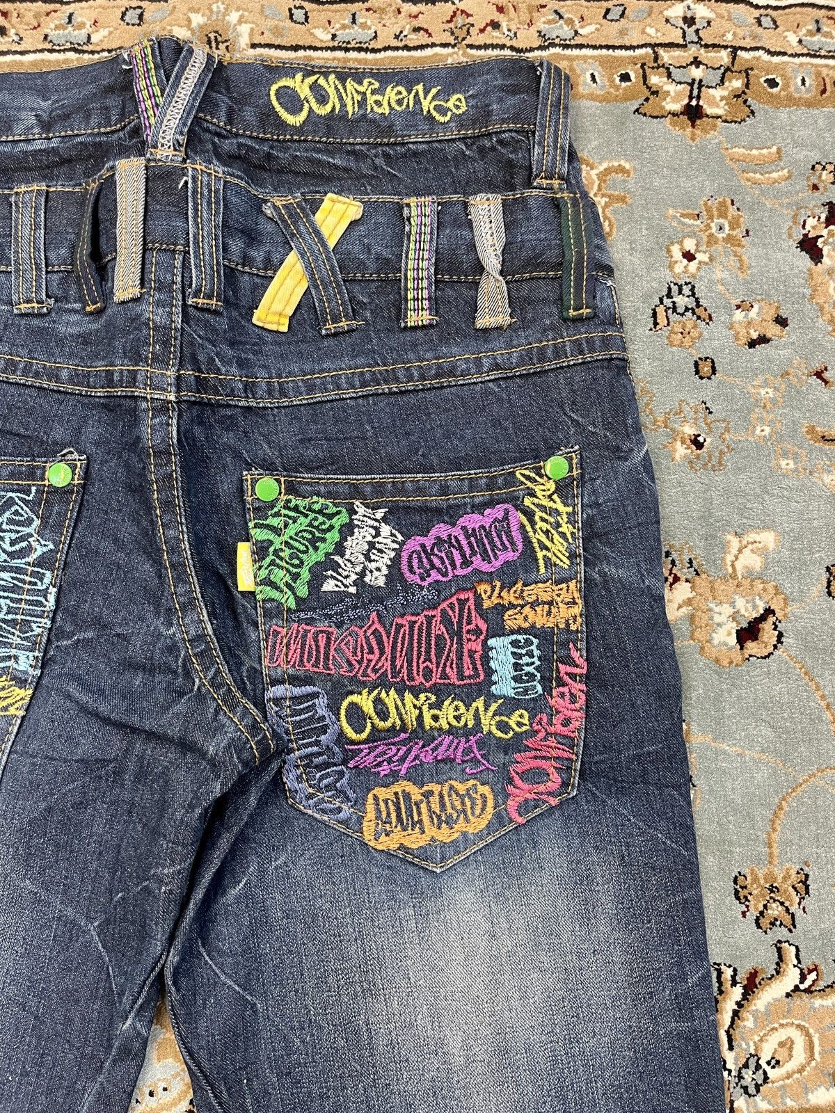 If Six Was Nine VINTAGE DISTRESSED DOUBLE WAIST SORRIDERE RARE DENIM PANTS Size US 29 - 12 Thumbnail