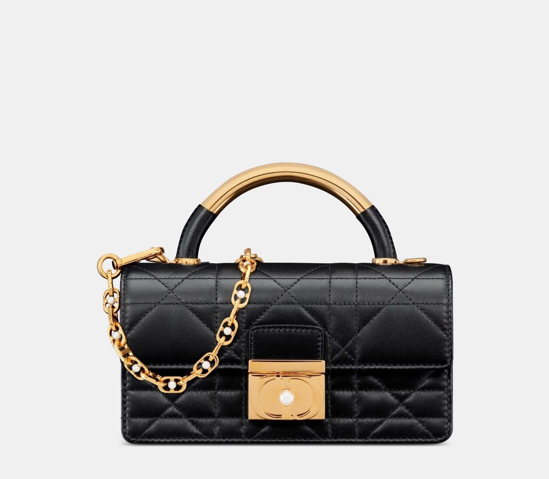 Dior MINI DIOR ANGE BAG Black Macrocannage Lambskin Size ONE SIZE - 2 Thumbnail