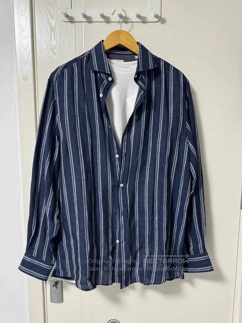 Brunello Cucinelli Brunello Cucinelli Striped Linen Shirt. Size US XXL / EU 58 / 5 - 1 Thumbnail