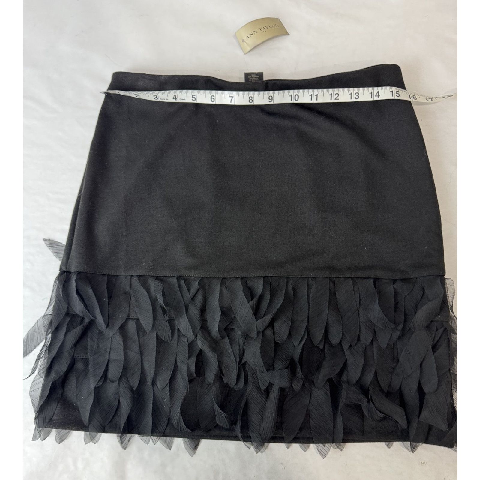 Ann Taylor Whimsigoth Ann Taylor Skirt Sz 6 Ruffle Fringe Sheer Black Size 28" / US 6 / IT 42 - 2 Thumbnail