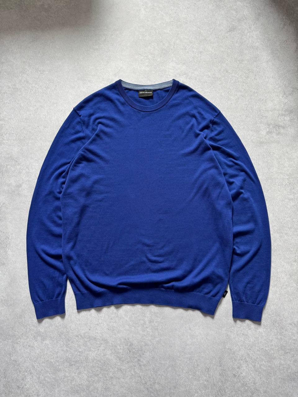 Emporio Armani Vintage Emporio Armani Blue Sweater Pullover Size US XXL / EU 58 / 5 - 1 Thumbnail