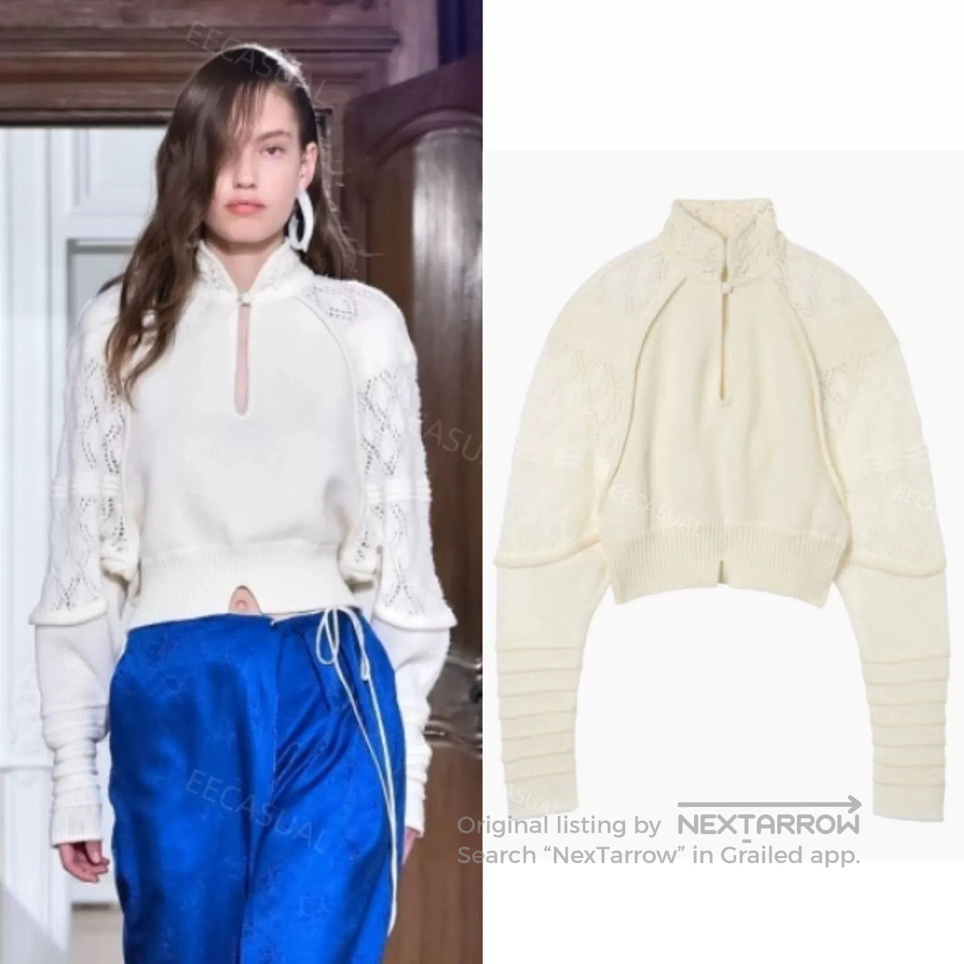 Other Mame Kurogouchi White High Neck Sweater. Size M / US 6-8 / IT 42-44 - 1 Thumbnail