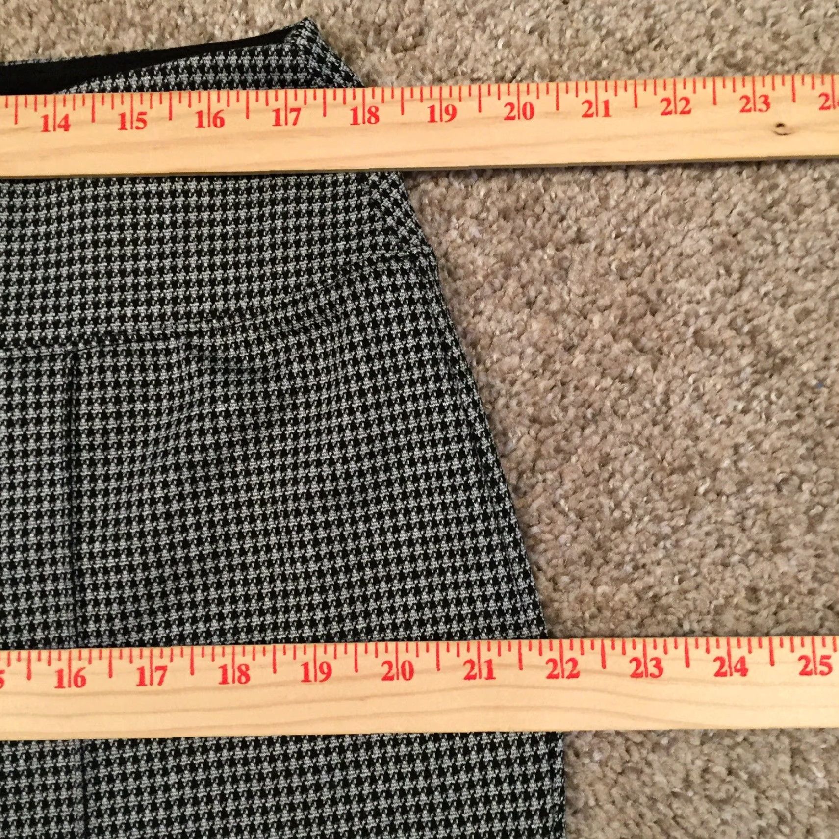 Apt. 9 Apt 9 Pants Womens XL Gray Houndstooth Pull On Skinny Ankle Size 40" / US 18 - 3 Thumbnail