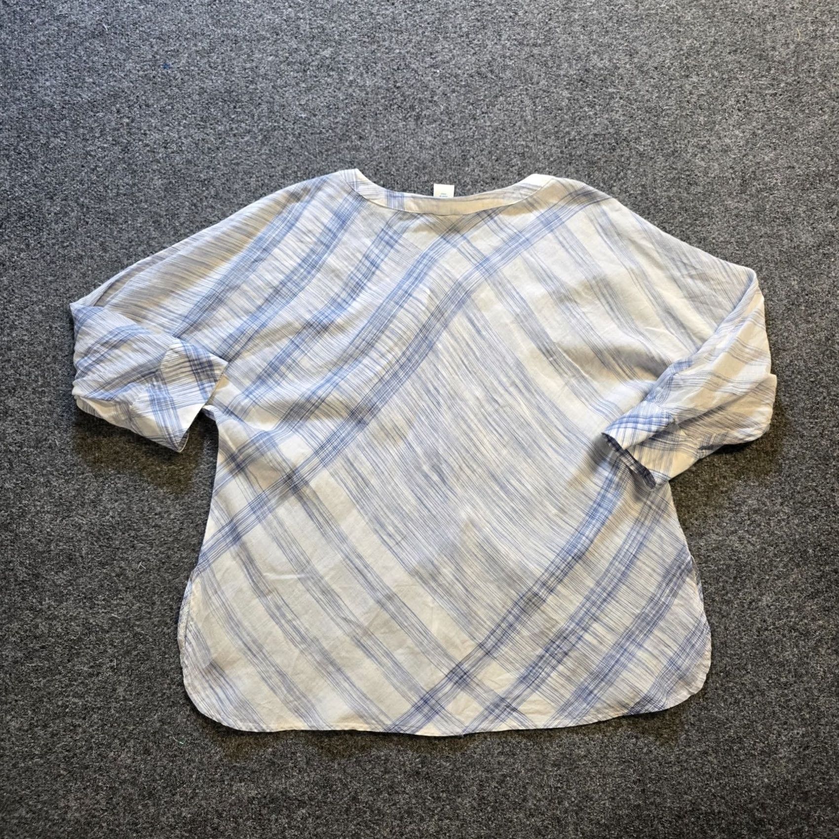 Vintage Sundance Top Womens Size Small Petite White Blue Plaid Popover Casual Capsule Blouse Size S / US 4 / IT 40 - 7 Thumbnail