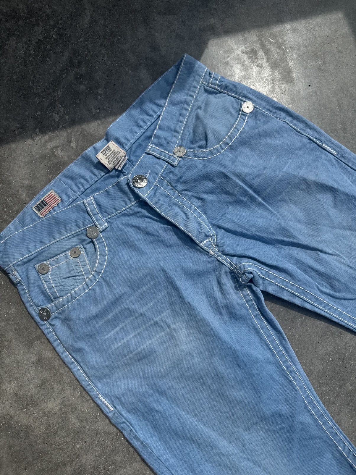 True Religion True Religion Baby Blue Streetwear rare hype denim jeans Size US 36 / EU 52 - 6 Thumbnail