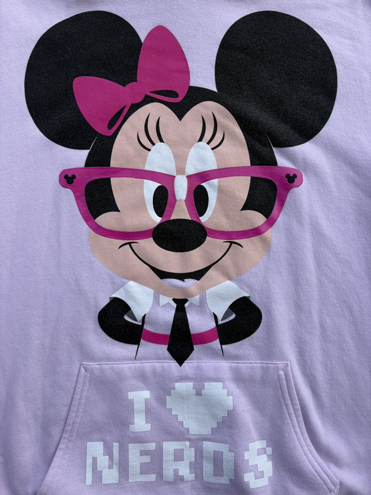 Disney × Vintage Disneyland Minnie Mouse “I Love Nerds” Pullover Hoodie Sz. M Size M / US 6-8 / IT 42-44 - 4 Thumbnail