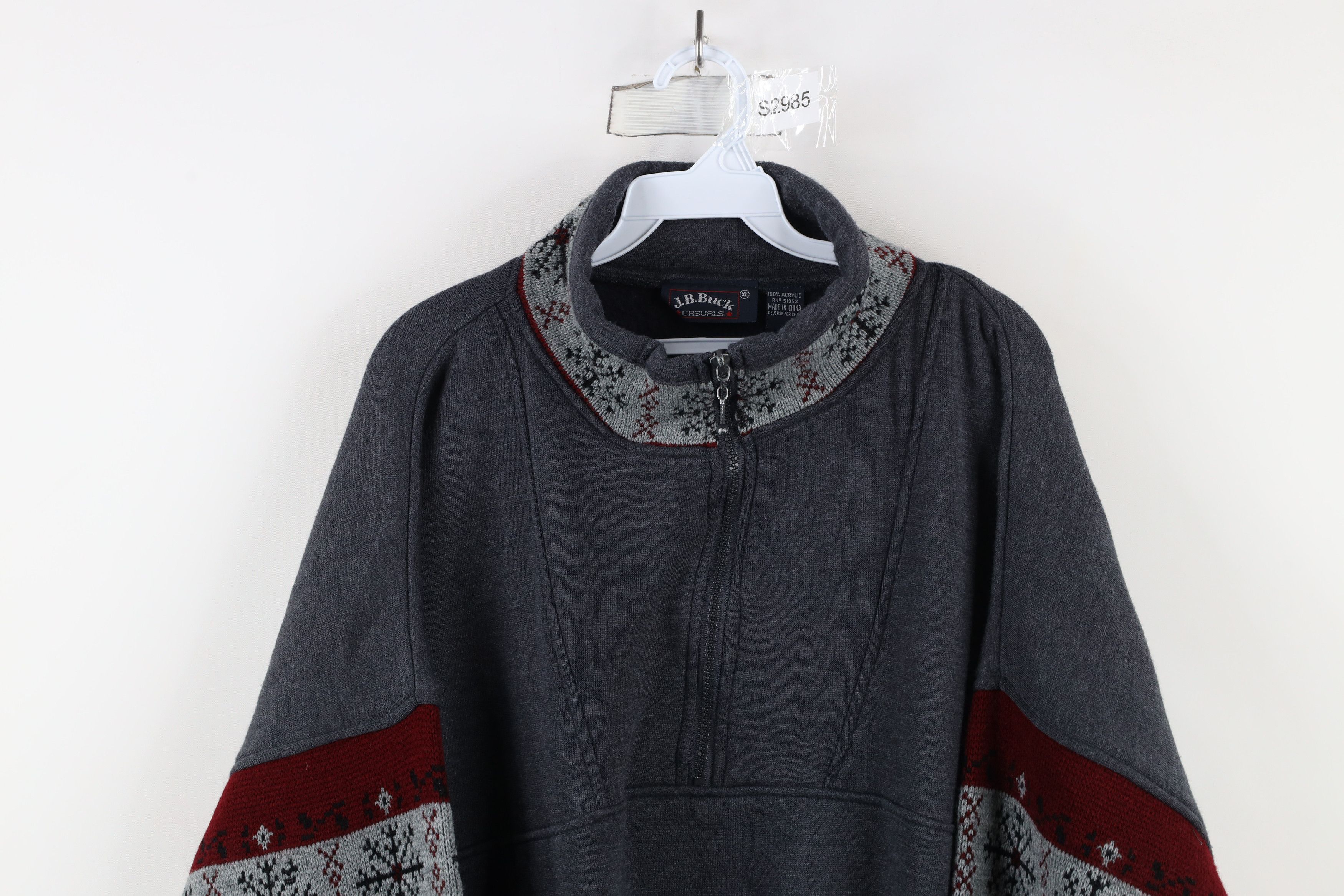 Vintage Vintage 90s Streetwear Snowflake Pullover Sweatshirt Gray Size US XL / EU 56 / 4 - 2 Thumbnail