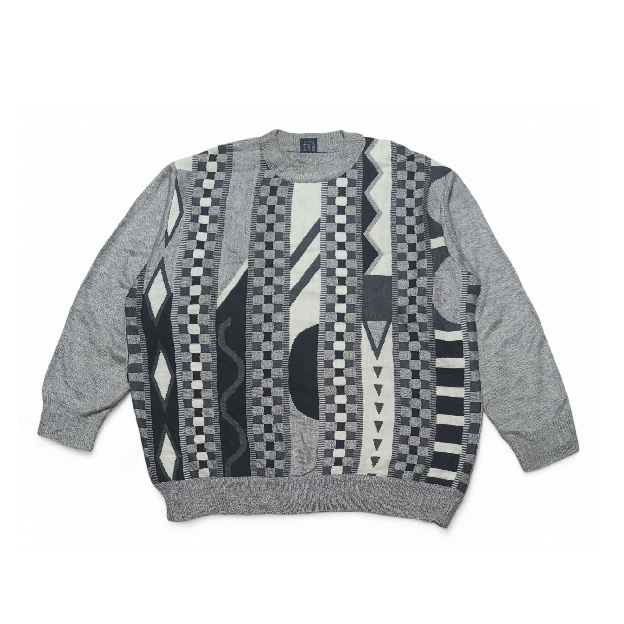 Other Vintage 90s SONNE Ethnic Striped Motifs Pattern Knit Sweater Size US L / EU 52-54 / 3 - 1 Thumbnail