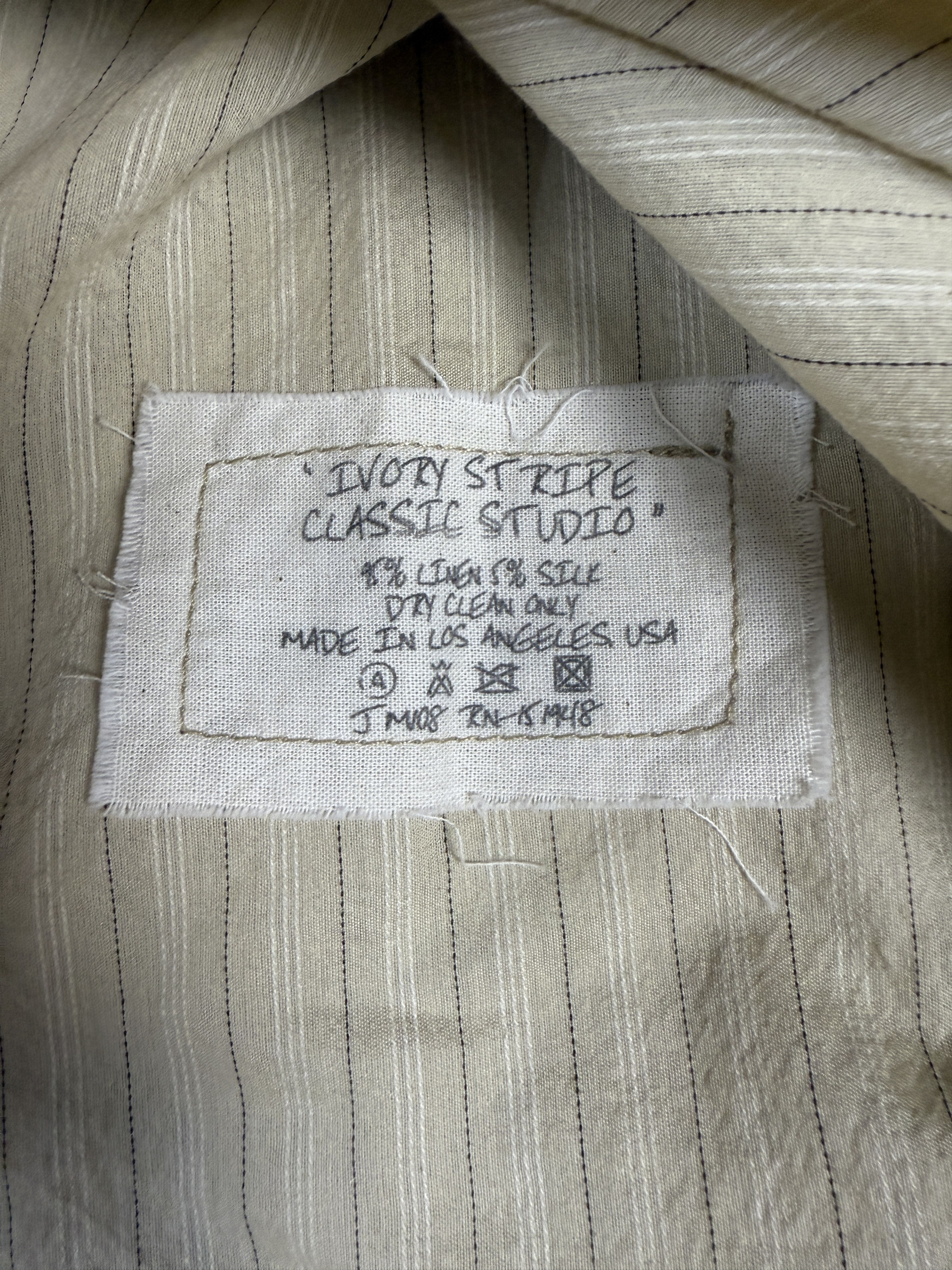 Greg Lauren Greg Lauren Ivory Stripe Classic Studio Shirt Size US L / EU 52-54 / 3 - 5 Thumbnail