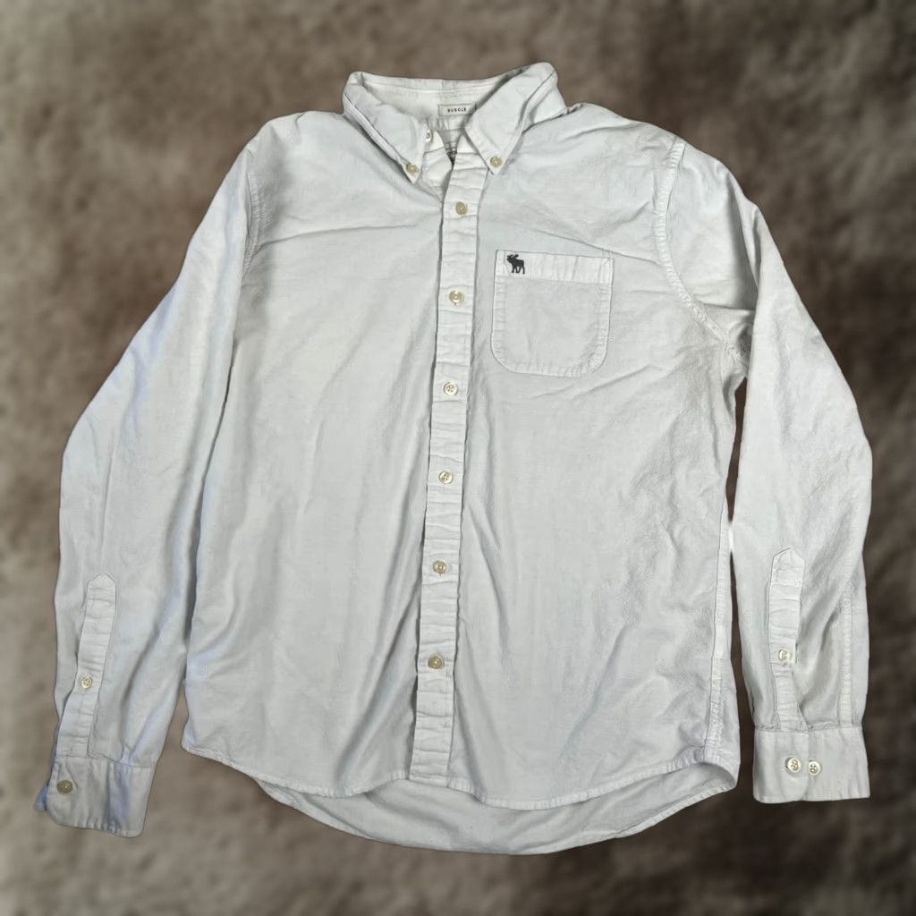 Abercrombie & Fitch Abercrombie & Fitch Shirt Mens 2XL Light Gray Solid Long Sleeve Button Up Muscle Shirt Size US XXL / EU 58 / 5 - 1 Thumbnail