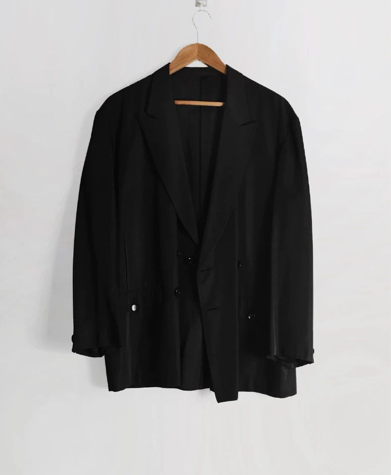 ジャケット・アウター yohji yamamoto wool silk Jacket Yohji Yamamoto Black Silk Jacket