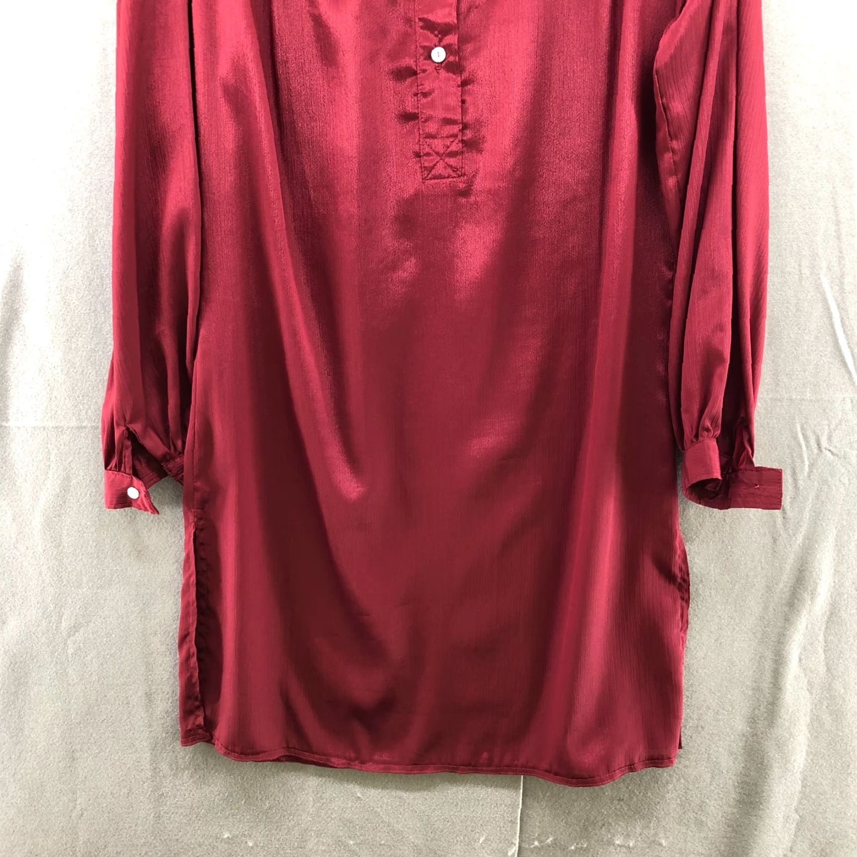 Vintage VTG Nightgown Womens L Satin Pajama Long Sleeve Red Union Made 1970s Vintage Nightgown Lounge Pajama Red Satin US Made Womens L Size L / US 10 / IT 46 - 5 Thumbnail