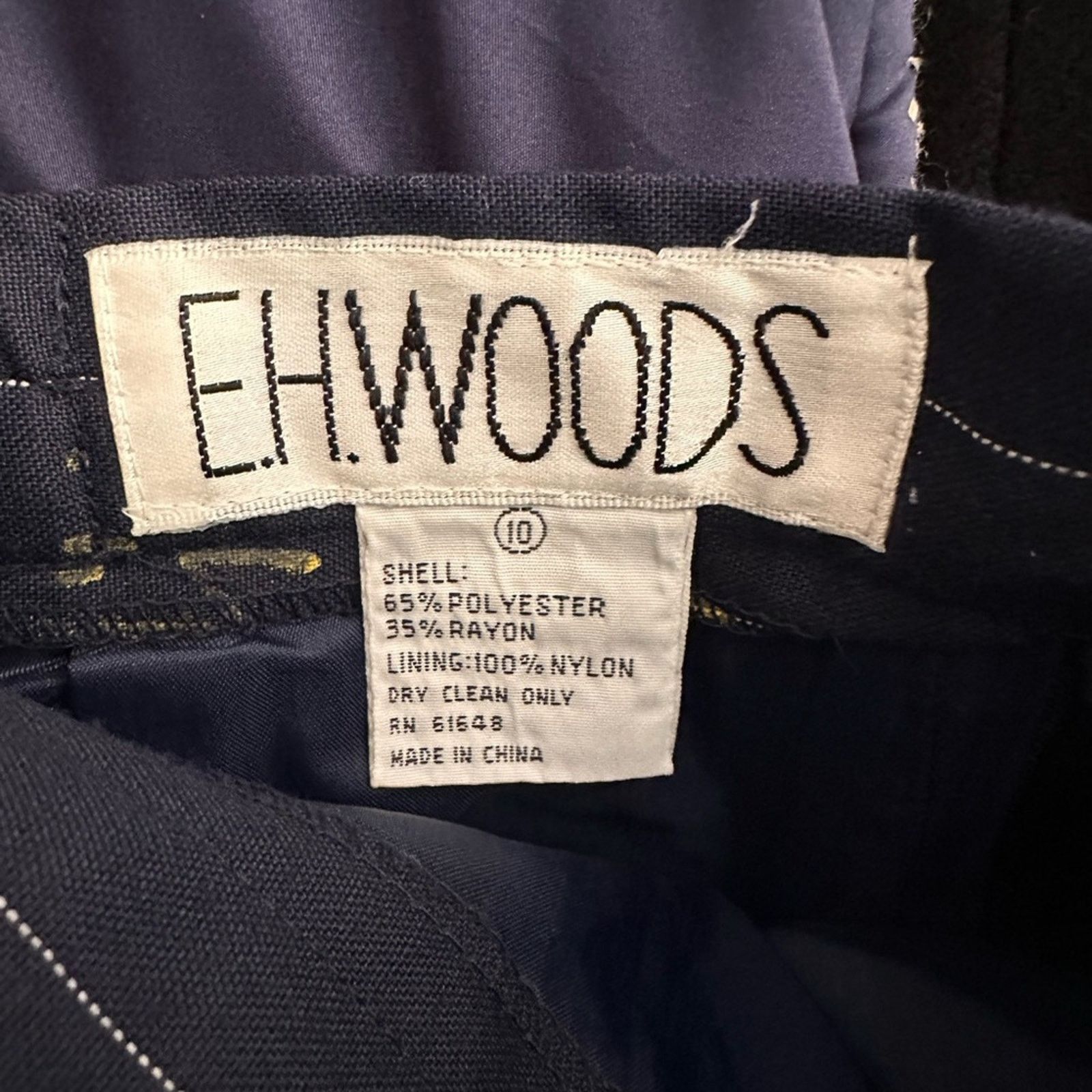 Evan Picone Navy Pinstripe Double-Breasted Blazer Suit Set Size L / US 10 / IT 46 - 8 Thumbnail